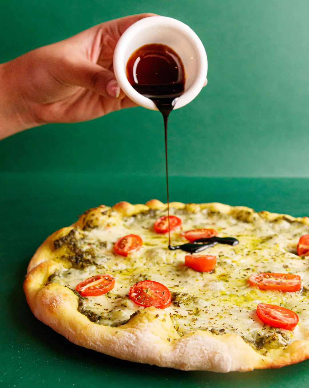 Pizza Pesto Balsámico Tradicional.